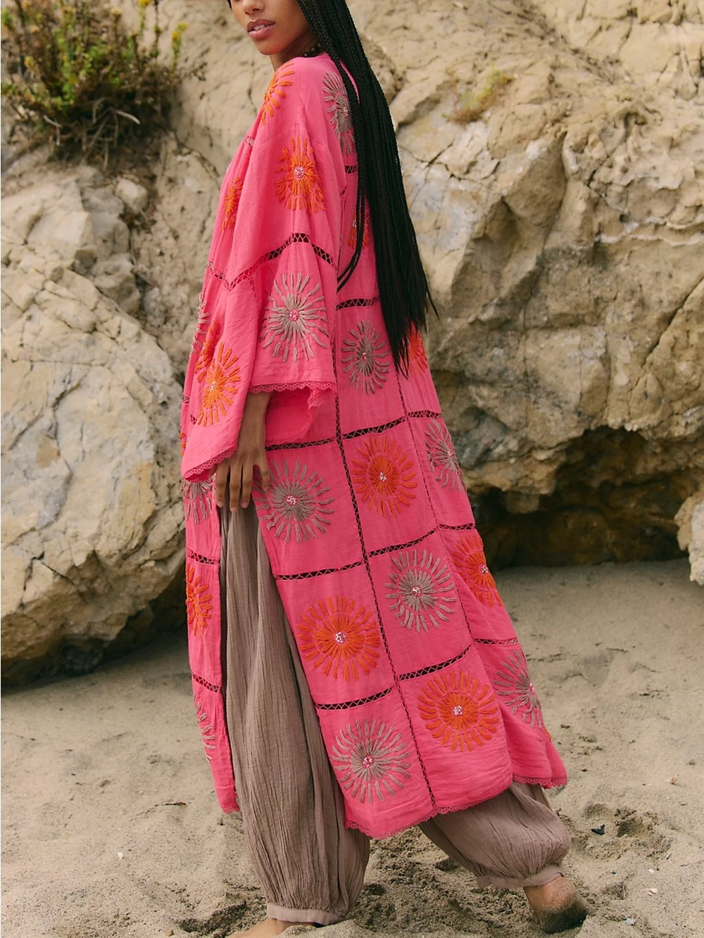 Free People Sunspell Duster in Punch Pink New with Flaw